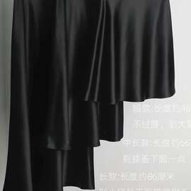 松紧腰百搭三醋酸半身裙女短中长款减龄气质通勤鱼尾版型长裙