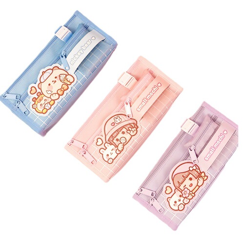 Xiaomochi new product multifunctional high-looking canvas pencil bag large capacity pencil stationery box ins girl storage bag