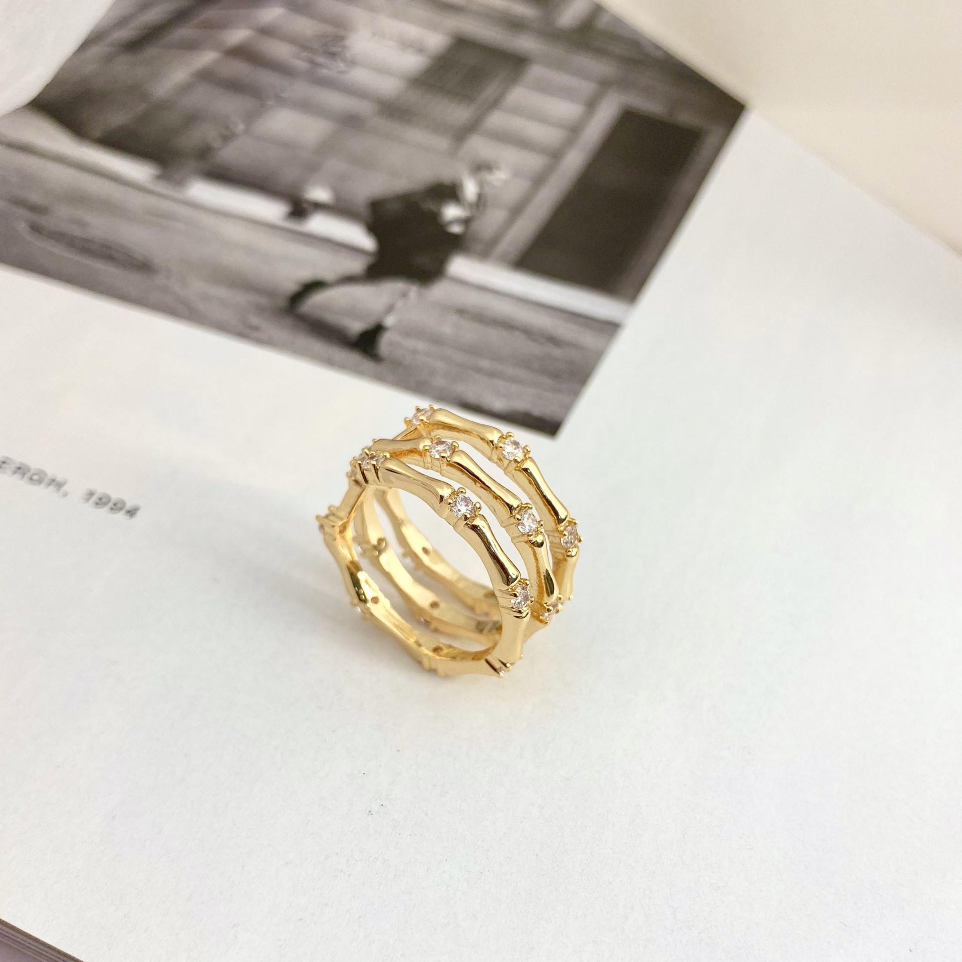 Fashion Geometric Copper Plating Zircon Open Ring