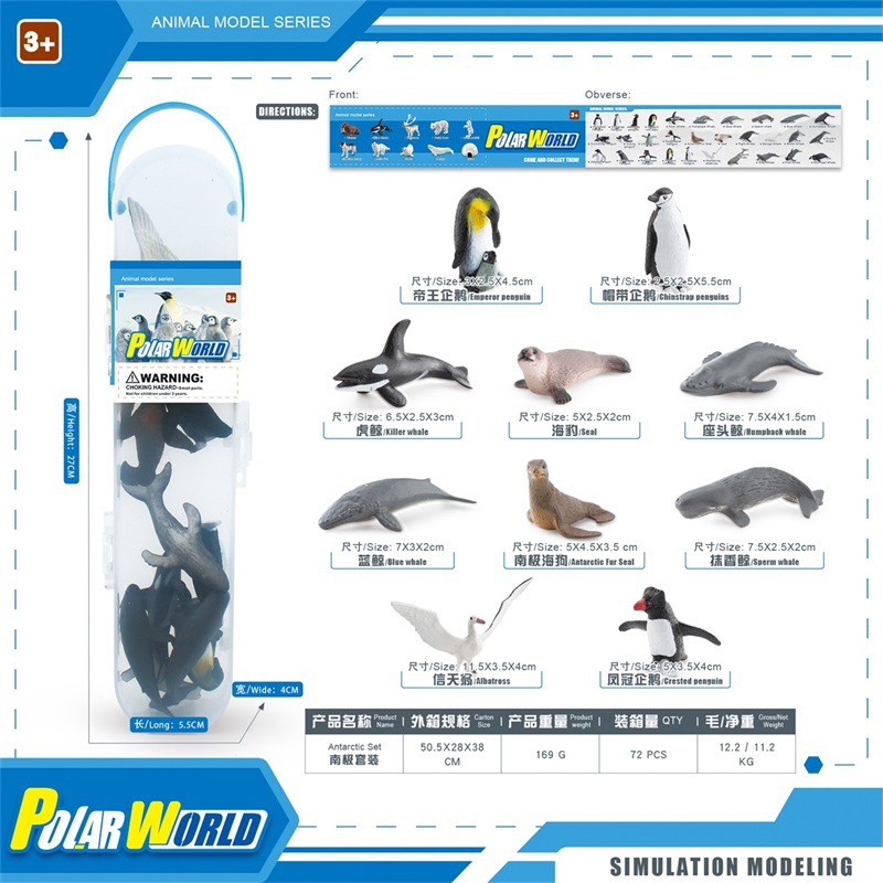 Transfronterizo simulación Antártico Ártico Pingüino ballena modelo enlatado mini Mundo Polar animal traje adornos estáticos