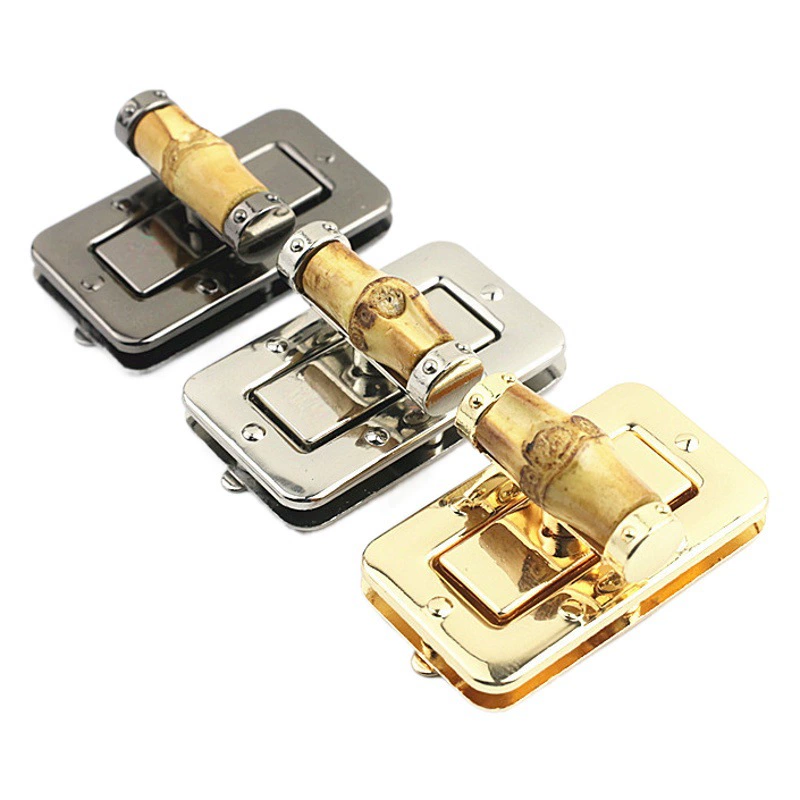 Сумка для багажа кожаная фурнитура Аксессуары для литья под давлением винтовой замок настоящий бамбуковый Квадратный замок сумка замок Пряжка Аппаратные аксессуары