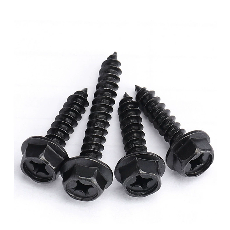 Автомобильные крылья листовая пластина фланец винт самонасадок поперечный канавка шестиугольный фланец самонаконечный шип черный внешний шестиугольный