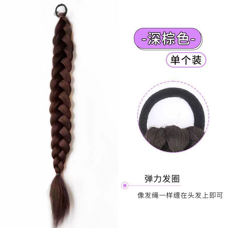 Peluca de Trenza de Cola de Caballo de Fibra de Alta Temperatura