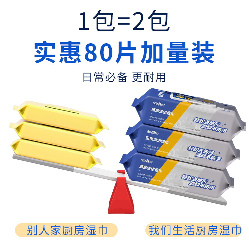 Kitchen Wipes Are Enlarged and Thickeneded, Household Disposable Cleaning Stove, Range Hood, Decontamination and Oil Stains, Strong Extra Large Package in Stock