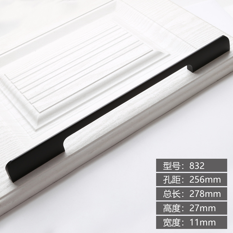 Moderno minimalista bala de aleación de aluminio sólido alargado armario puerta manija oro zapato gabinete negro puerta manija