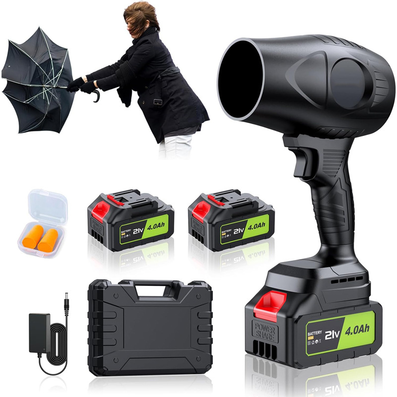 Cross-Border New Powerful High-Power Turbine Fan Electric Hair Dryer Household Dust Blower Lithium Battery Industrial Blower