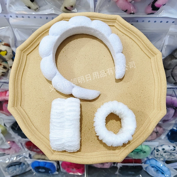 Set, white headband, 3 piece set