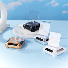 旋转展示台太阳能首饰架自动转盘手机香烟展示托盘玉器珠宝道具