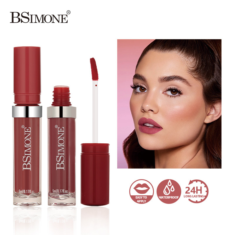 Excluido transfronterizo para la venta caliente de Europa y América, lápiz labial mate mate, esmalte de labios, taza hidratante e impermeable, esmalte de labios que no se desvanece al por mayor