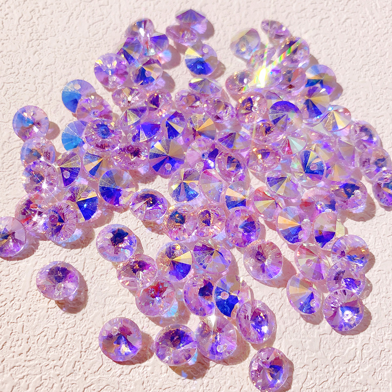 Satellite Single-Hole Pendant Spacer Bead Ufo Crystal Glass DIY Handmade Necklace Jewelry Accessory Diamond Cosmic Starry Sky