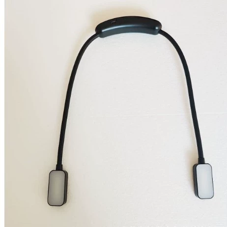Складной светодиодный светильник для чтения с двумя головками, USB-зарядка, подвесной на шею, для чтения в темное время суток, в наличии на Amazon.