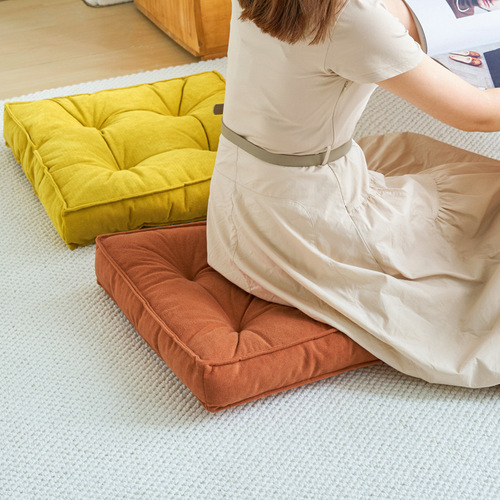 Durable Grey Cotton Linen Office Chair Cushion Long Sitting Magic Breathable Anti-Slip Butt Pad Seat Cushion Thick Balcony Cushion