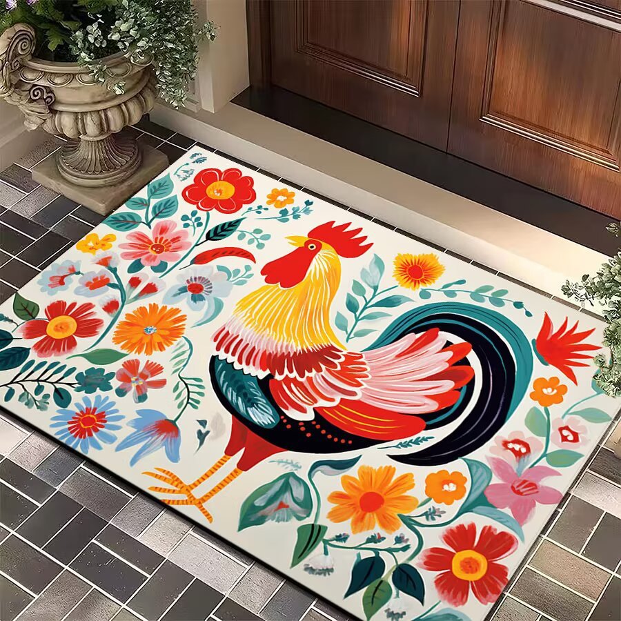 Mud de diatomeas Amazon emitió una alfombra de piso de gallo grande estadounidense transfronteriza, alfombrilla de entrada para puerta, alfombrilla de cocina resistente a las manchas