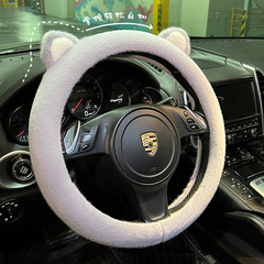 Car Steering Wheel Cover Cute Cat Ears Car Comfortable Warm Car Handle Cover Winter Warm Steering Wheel Cover