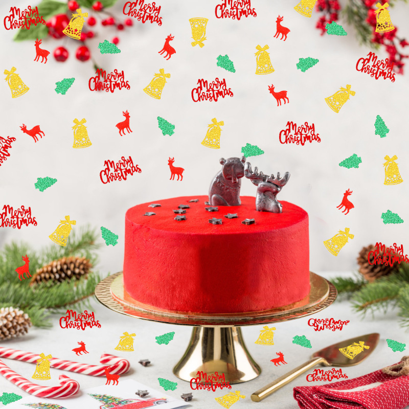 クリスマステーマの家族の雰囲気のシーン小道具紙クリスマスヘラジカクリスマスツリー紙吹雪卸売|undefined