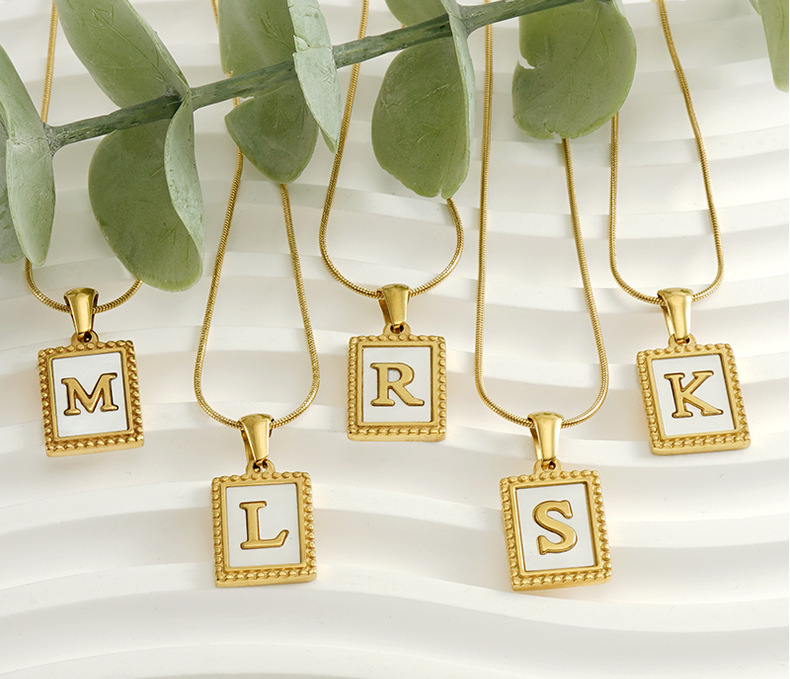 13g Weight PVD Coated Gold Plating Process 18K Gold Plated Plating Material Simple Style Letter Stainless Steel Titanium Steel Plating Pendant Necklace 1 Piece