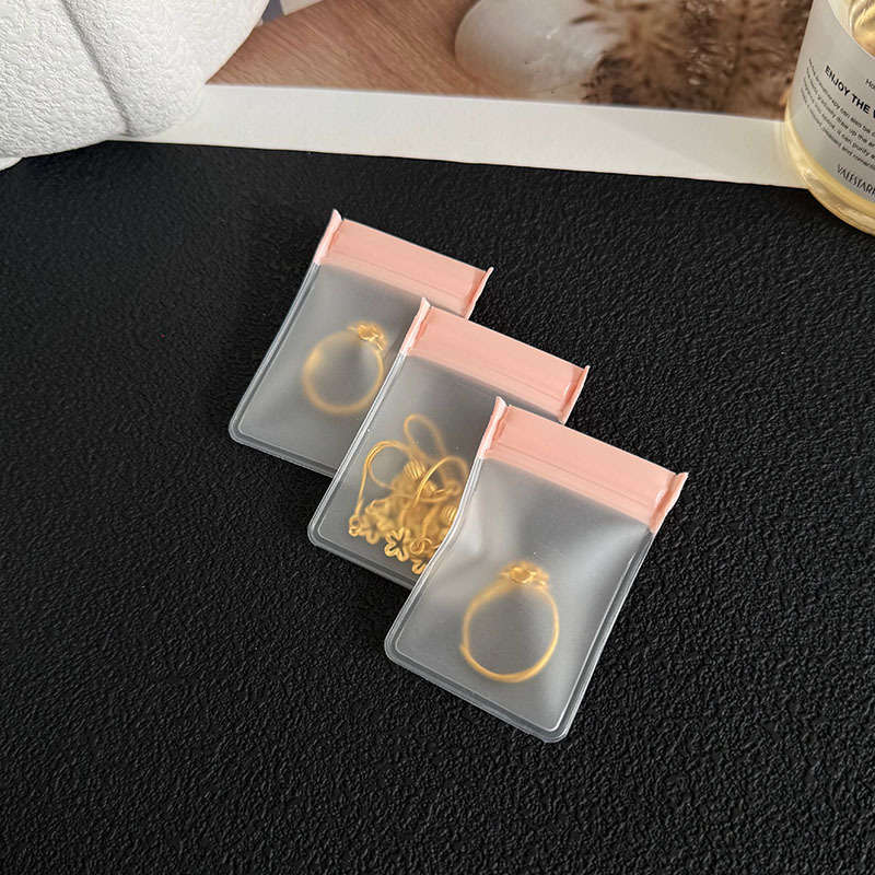 粉色柔软可爱EVA防氧化首饰密封袋简约透明耳环项链戒指手镯收纳