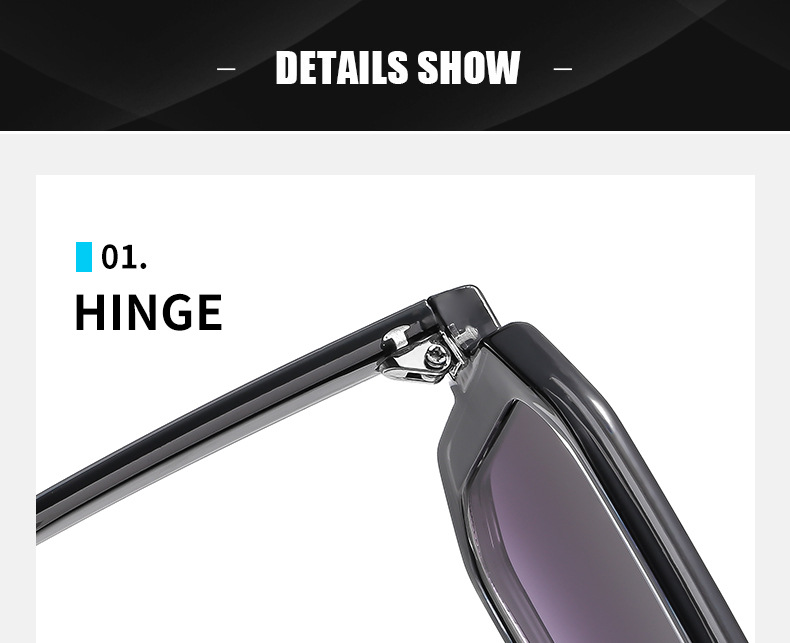 Lunettes de soleil unisexe carrées avec protection uv et clous_voghion.com