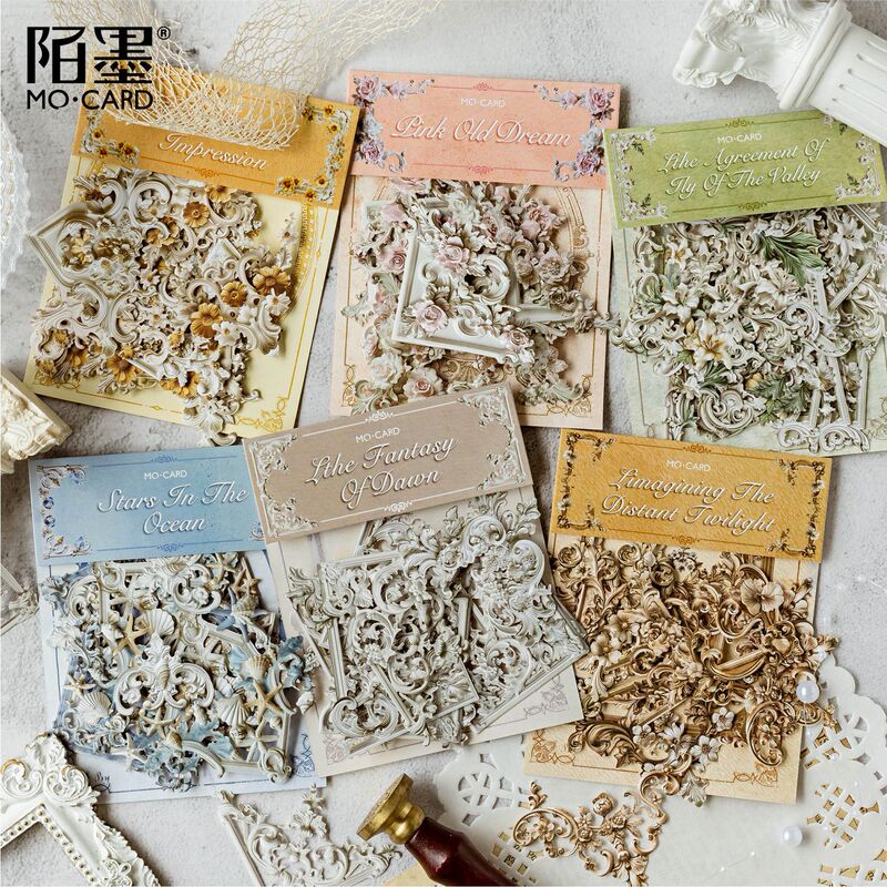 Momo Shengmu Impression Cut Out Relief Corner Stickers Classical Years Series 20 Pieces into Retro Material Decoration 6 Types Momo Shengmu Impression Cut Out Relief Corner Stickers Classical Years Series 20 Pieces into Retro Material Decoration 6 Types