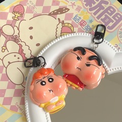 Cute Crayon Shin-chan Xiaokui keychain fun Japanese girl heart funny pendant couple bestie accessories pendant