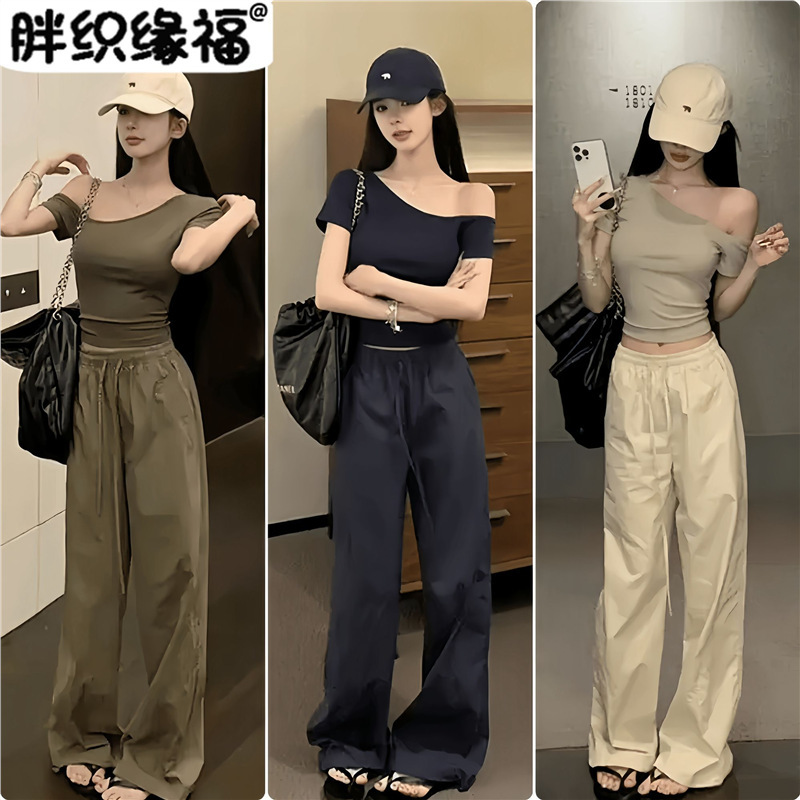 美式穿搭复古搭配一整套薄款流行时尚背心+工装休闲裤2025夏季