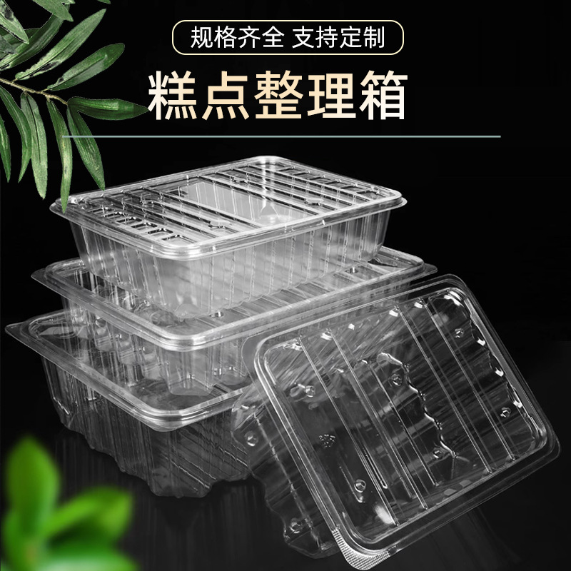 一次性糕点整理箱塑料包装盒厂家批发西点蛋糕分装箱大容量包装盒