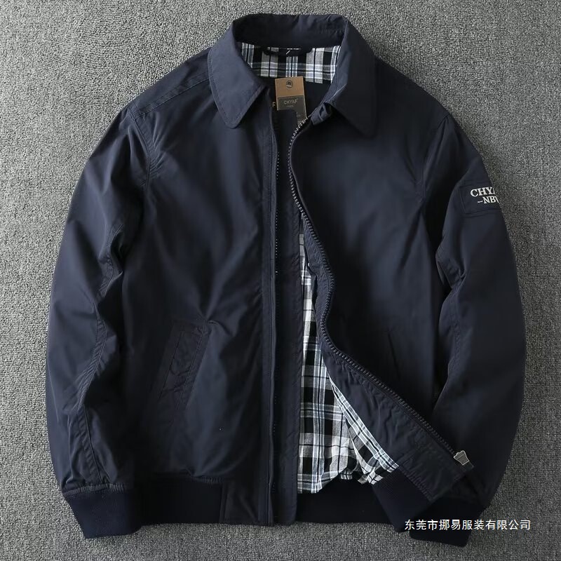 Spring and Autumn 2025 Autumn and Winter New American Men's Af Casual Lapel Jacket Workwear Solid Color Jacket Men's Windproof Jacket