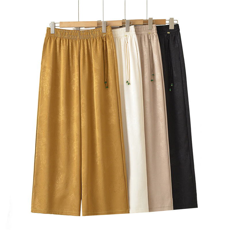 2026 Summer Loose High-Waisted Straight-Leg Mom Pants for Women, Casual Versatile Slimming Thin Elastic Waist Cropped Pants 2026 Summer Loose High-Waisted Straight-Leg Mom Pants for Women, Casual Versatile Slimming Thin Elastic Waist Cropped Pants