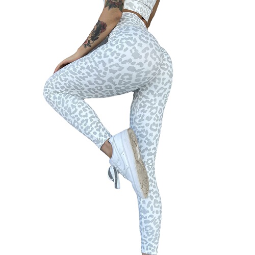 European and American leopard print fitness leggings, butt lift, yoga running women, no embarrassing line, high waist, stretchy breathable, nude feel and skin-friendly