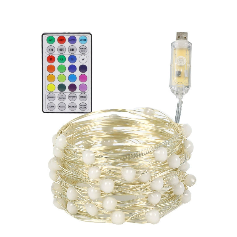 RGB медная проволочная гирлянда, текущее трехпроводная RGB, 5 В USB, много режимов (варианты 5–20 м)