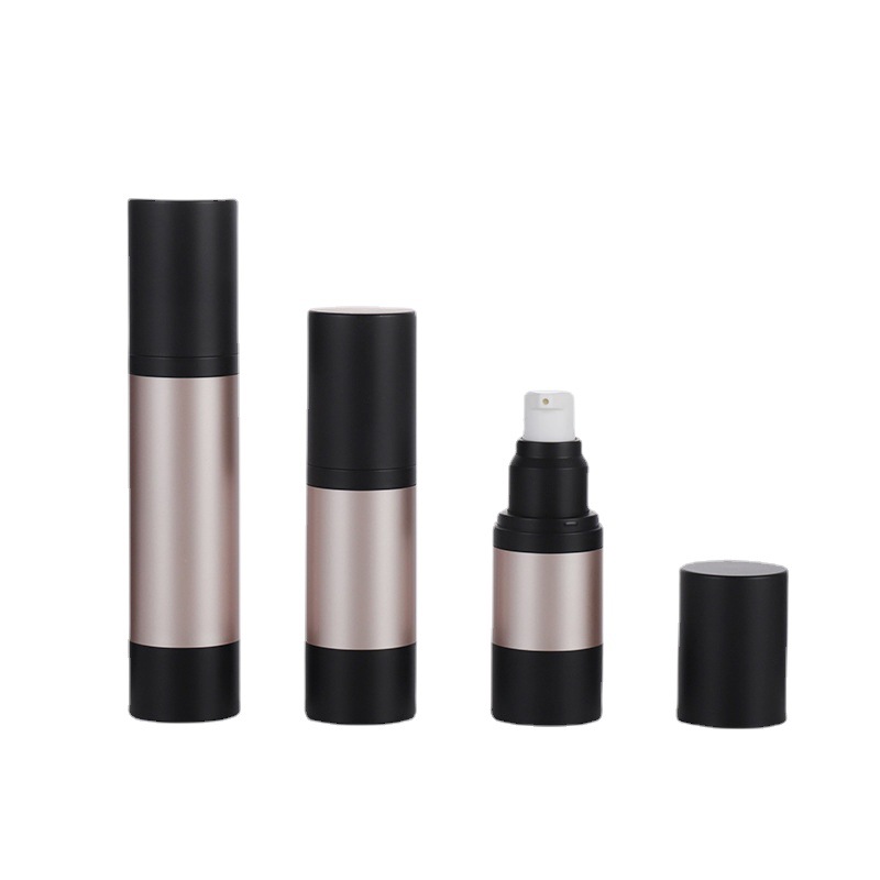 15ml30ml50ml电镀喷砂烫印玫瑰金真空乳液瓶AS塑料螺口真空瓶