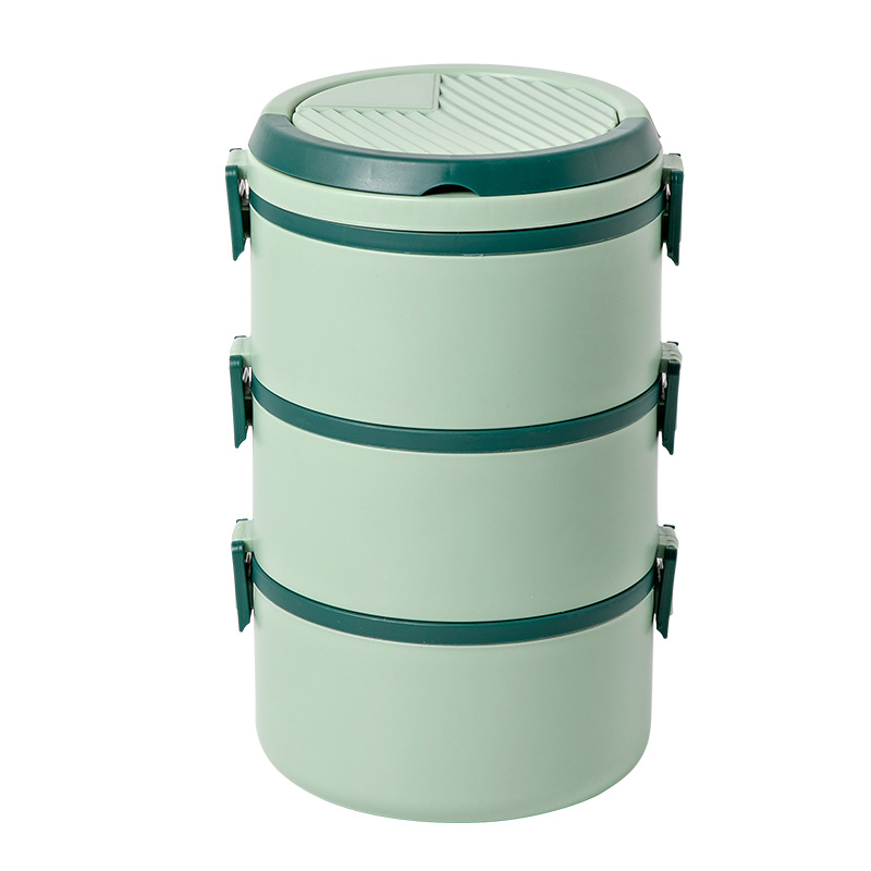 Suministro de fábrica caja de almuerzo de plástico de tres capas horno de microondas de grado alimenticio caja de almuerzo de calefacción trabajador de oficina estudiante caja de almuerzo