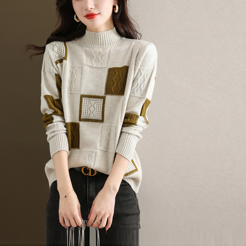 chubby girl Autumn and Winter Oversize Half-turtleneck Red Sweater for the Year of the Dragon Women's Loose 200 Jin Cashmere Backing Shirt chubby girl Autumn and Winter Oversize Half-turtleneck Red Sweater for the Year of the Dragon Women's Loose 200 Jin Cashmere Backing Shirt