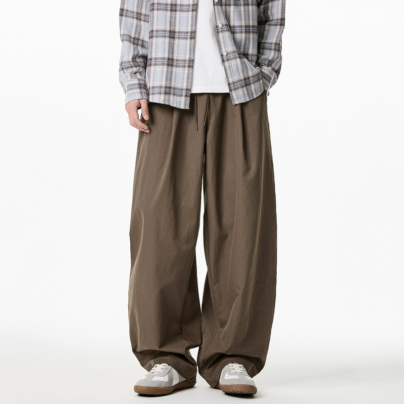 Pleated Design Japanese Style Loose Machete Casual Pants Men's Spring New Arrival Trendy Brand Loose Solid Color Wide Pants