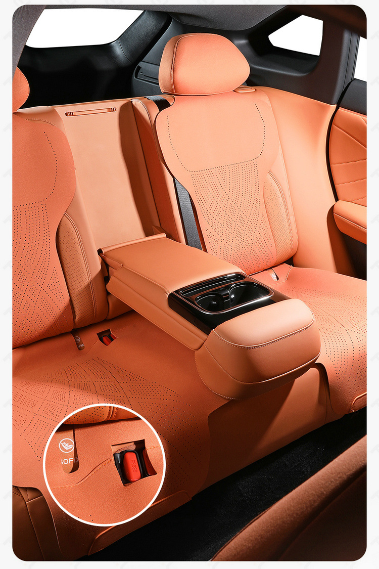 Changan dark blue S07 Special Car Cushion Four Seasons Universal Semi-enclosed Suede Saddle Cushion Perforated Seat Cover Cushion