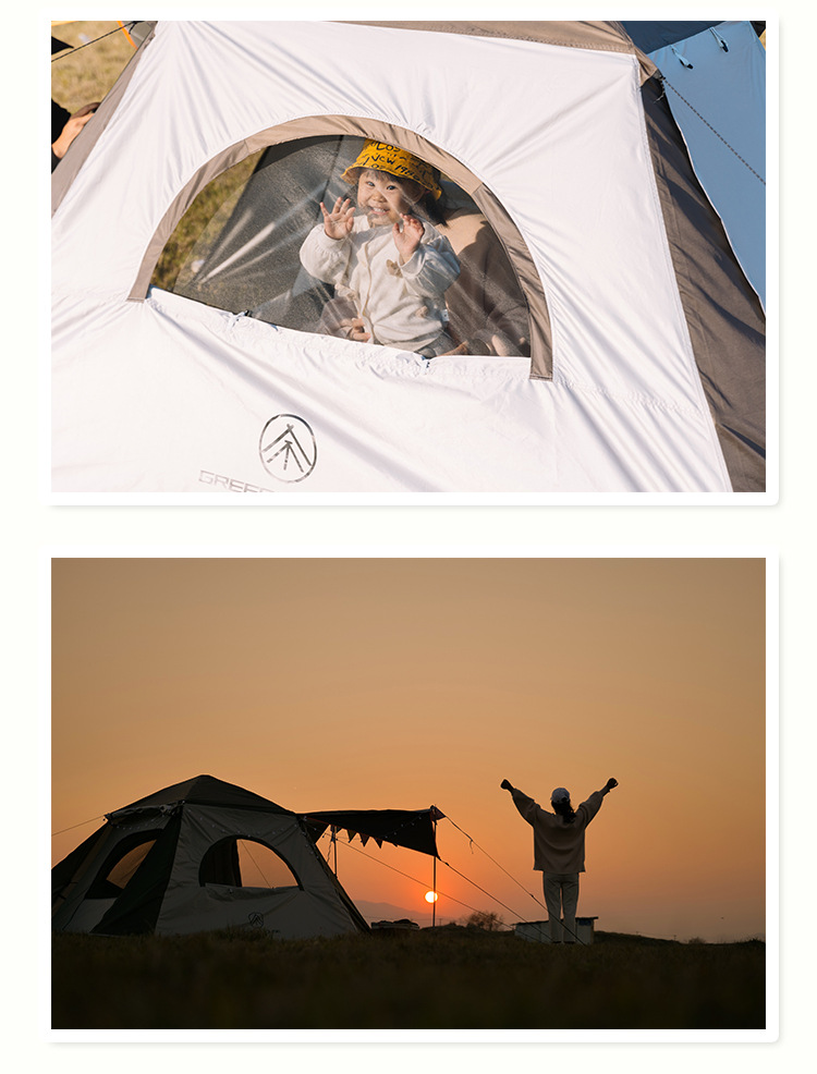 Tent Outdoor Portable Folding Automatic Quick-opening Black Rubber Oxford Cloth Camping White Delicate Camping Anti-rainstorm