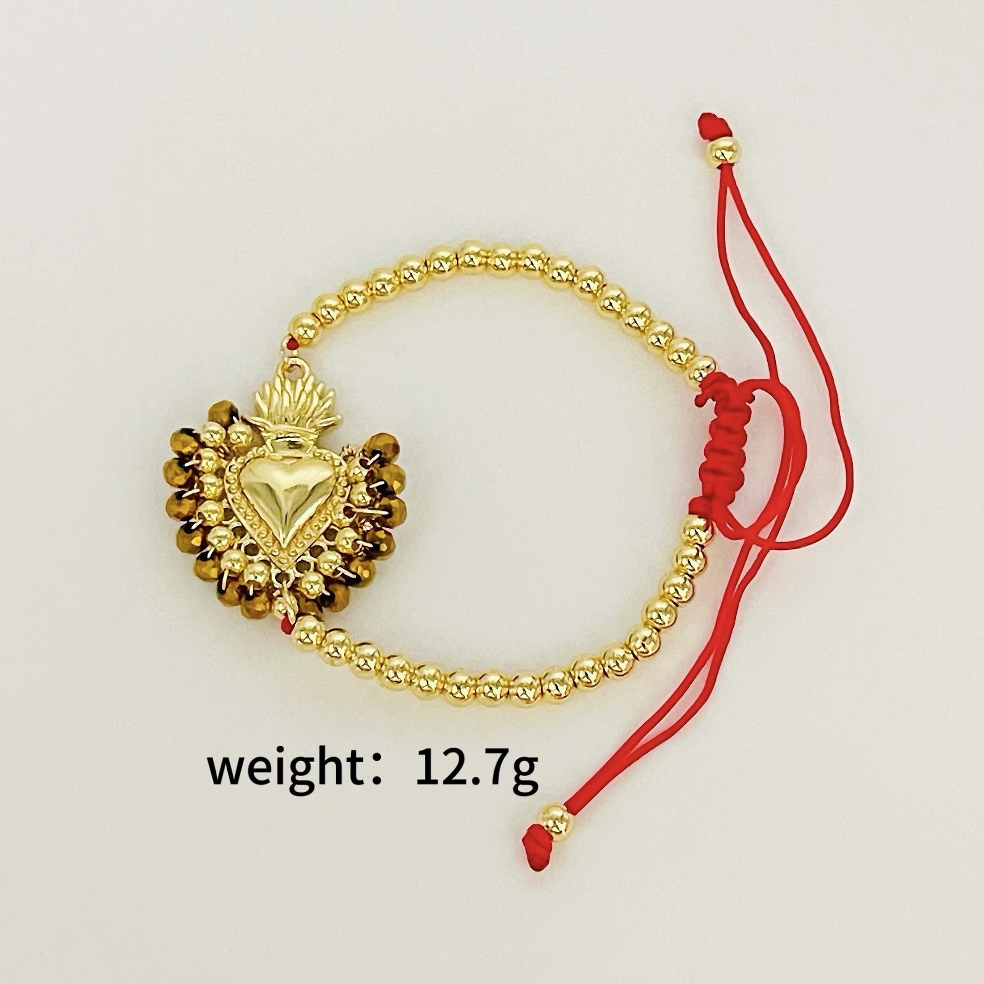 Copper Chain Material Copper Beaded Waves Heart Shape Bracelets