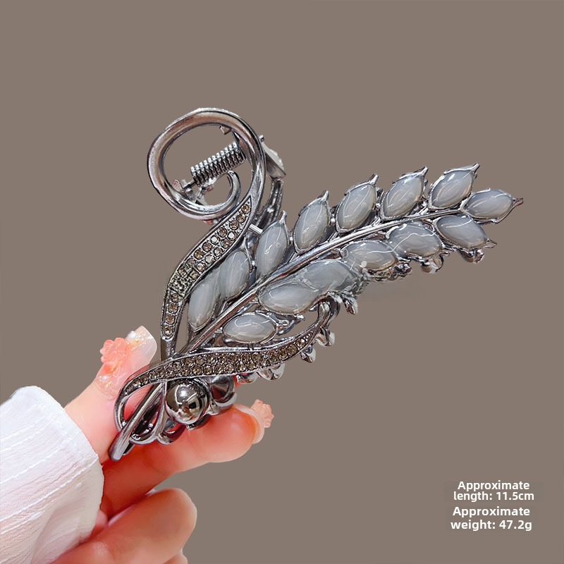Temperamento Full Diamond Metal Shark Clip Hairpin Back Head Coil Hair Grab Clip Donna Primavera Estate Super Large Clip Copricapo Hair Grab_voghion.com
