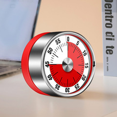 Red Minimalist Stainless Steel Mechanical Timer Nordic Visual Timer Kitchen Cooking with Magnetic Reminder