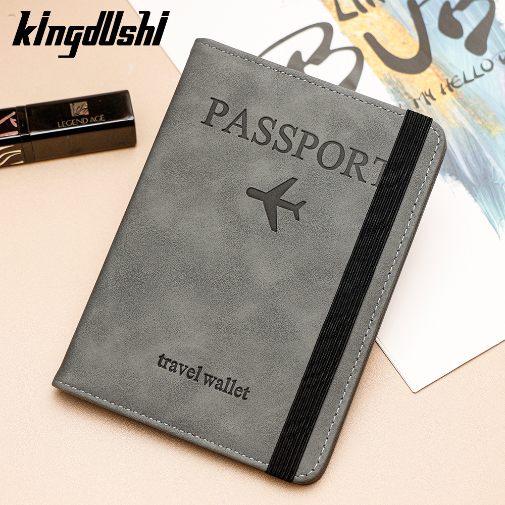 Bolsas de tarjetas de stock Amazon al por mayor RFID transfronterizo antimagnético viaje PU pasaporte clip de etiqueta de equipaje conjunto de pasaporte almacenamiento