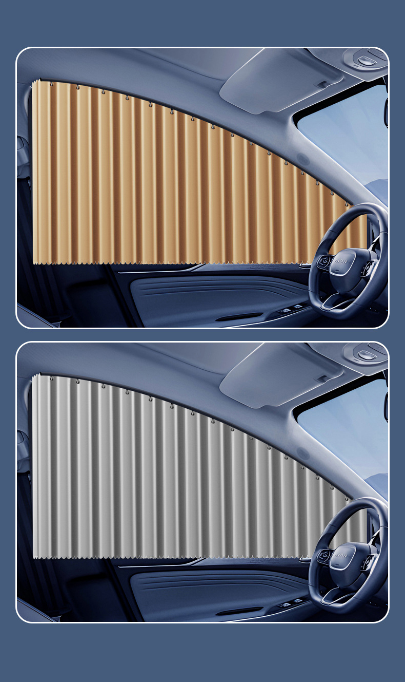 Car slide rail embedded track sunshade car sunshade car curtain car window sun protection and heat insulation sunshade