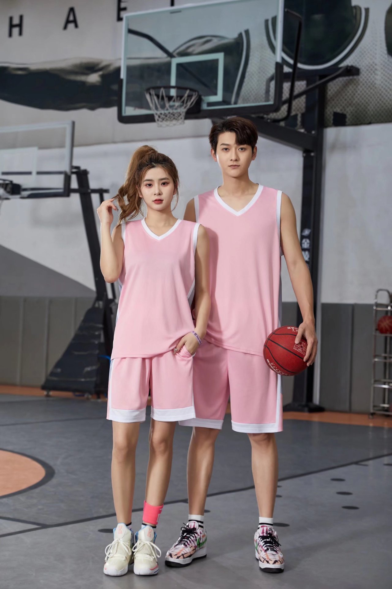 1986 Couple's Basketball Suit Men's and Women's Sleeveless Basketball Suit Vest Set