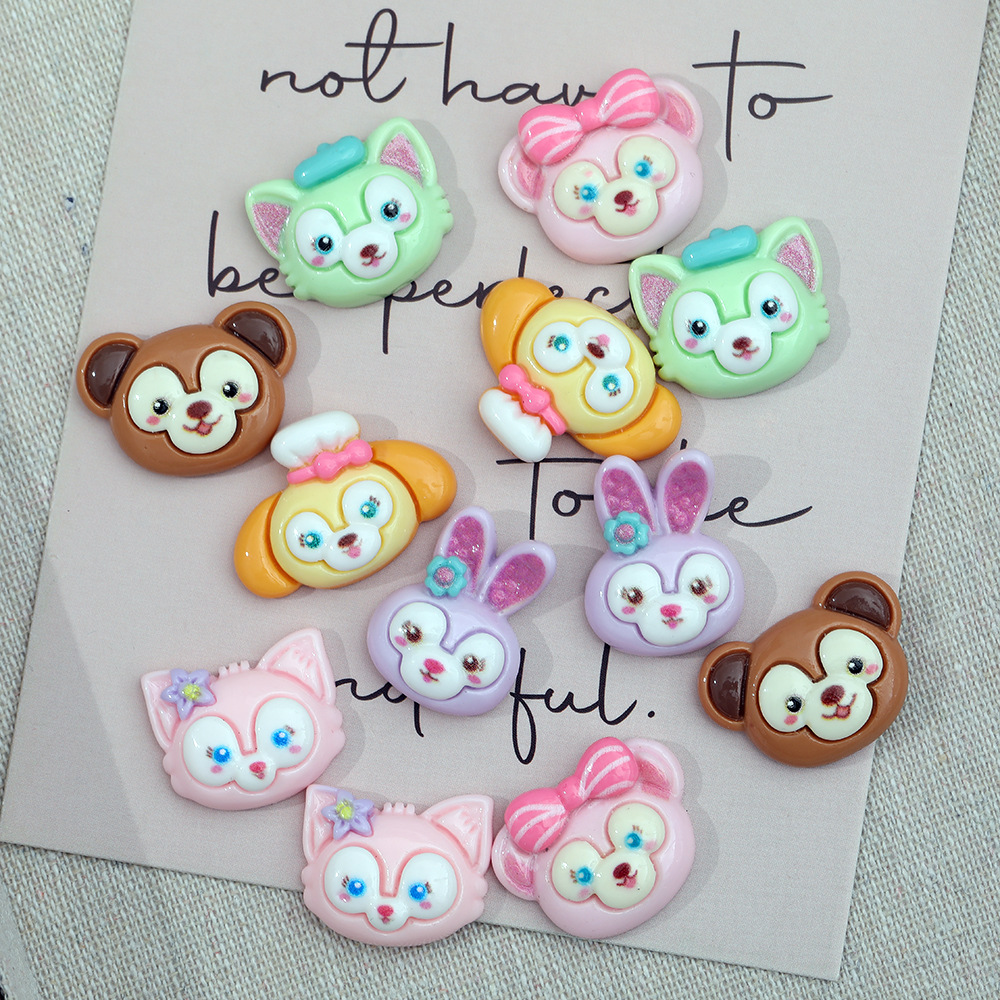 Nueva estrella brillante delushirley dibujos animados DIY accesorios de resina accesorios para el cabello teléfono móvil Shell colgante horquilla parche al por mayor