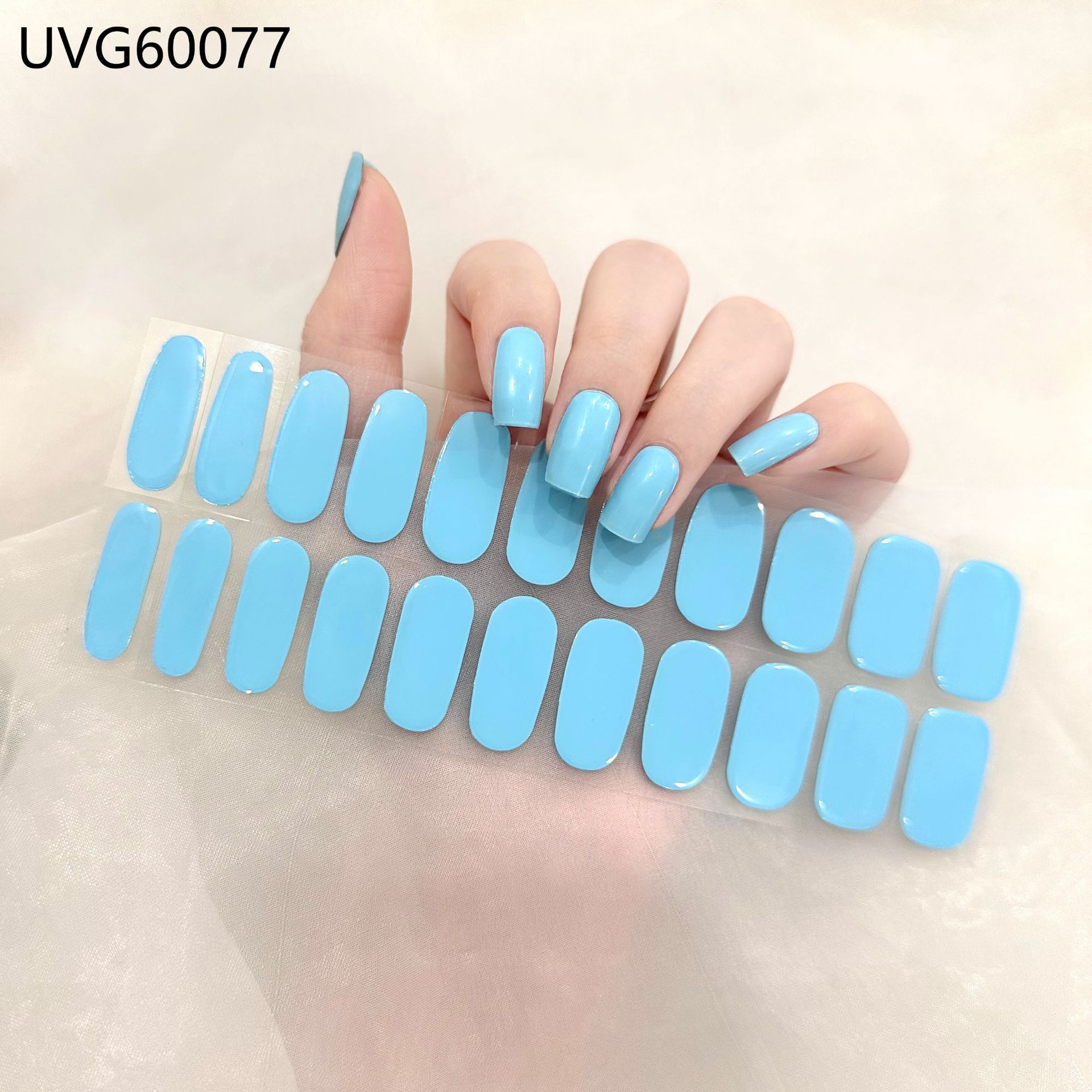 Pegatinas de uñas de gel UV transparentes efecto hielo, semicuradas, con lámina dorada, fototerapia, efecto película de aceite