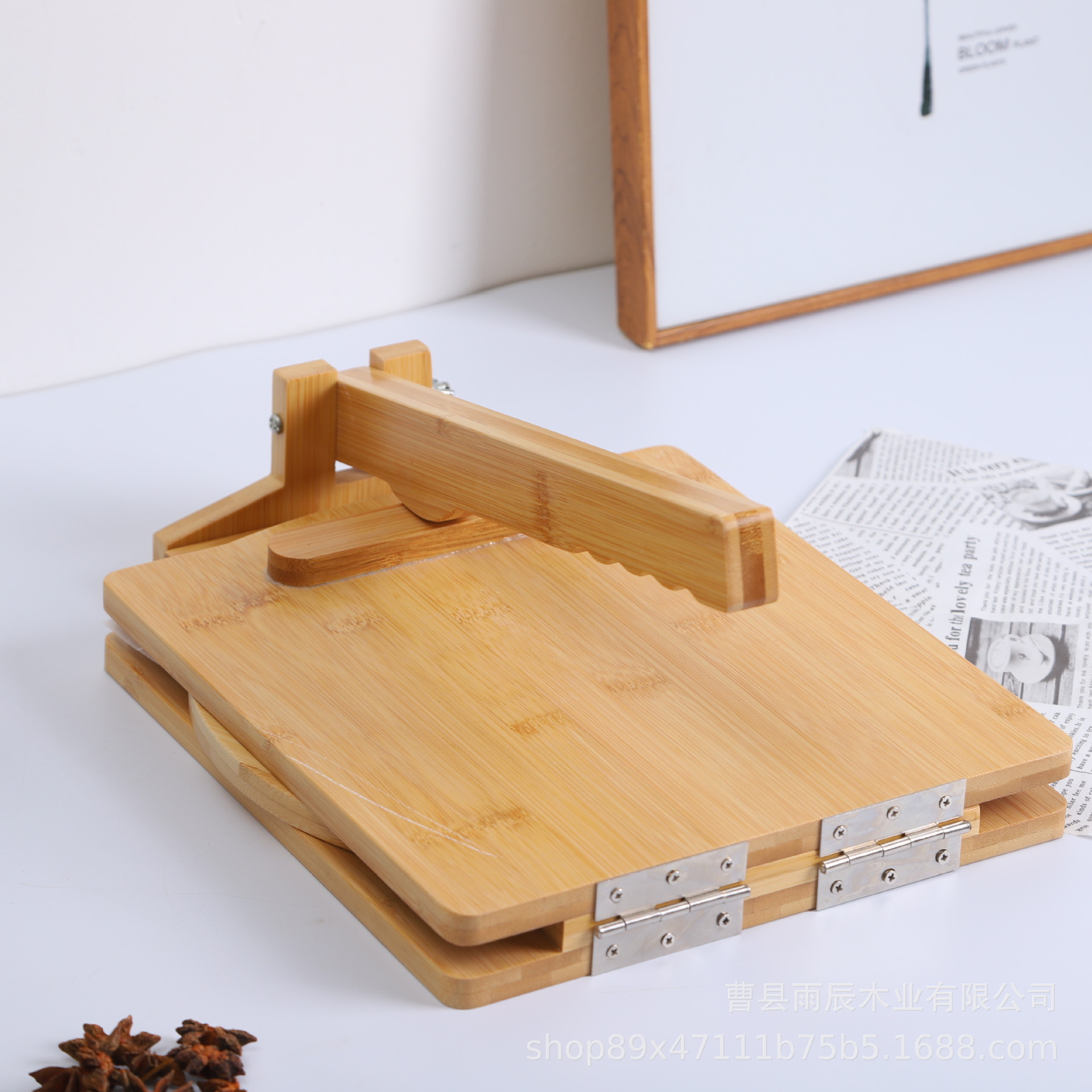 新款竹制创意可旋转厨房玉米饼玉米饼机擀面杖卷饼面团压饼机厨具