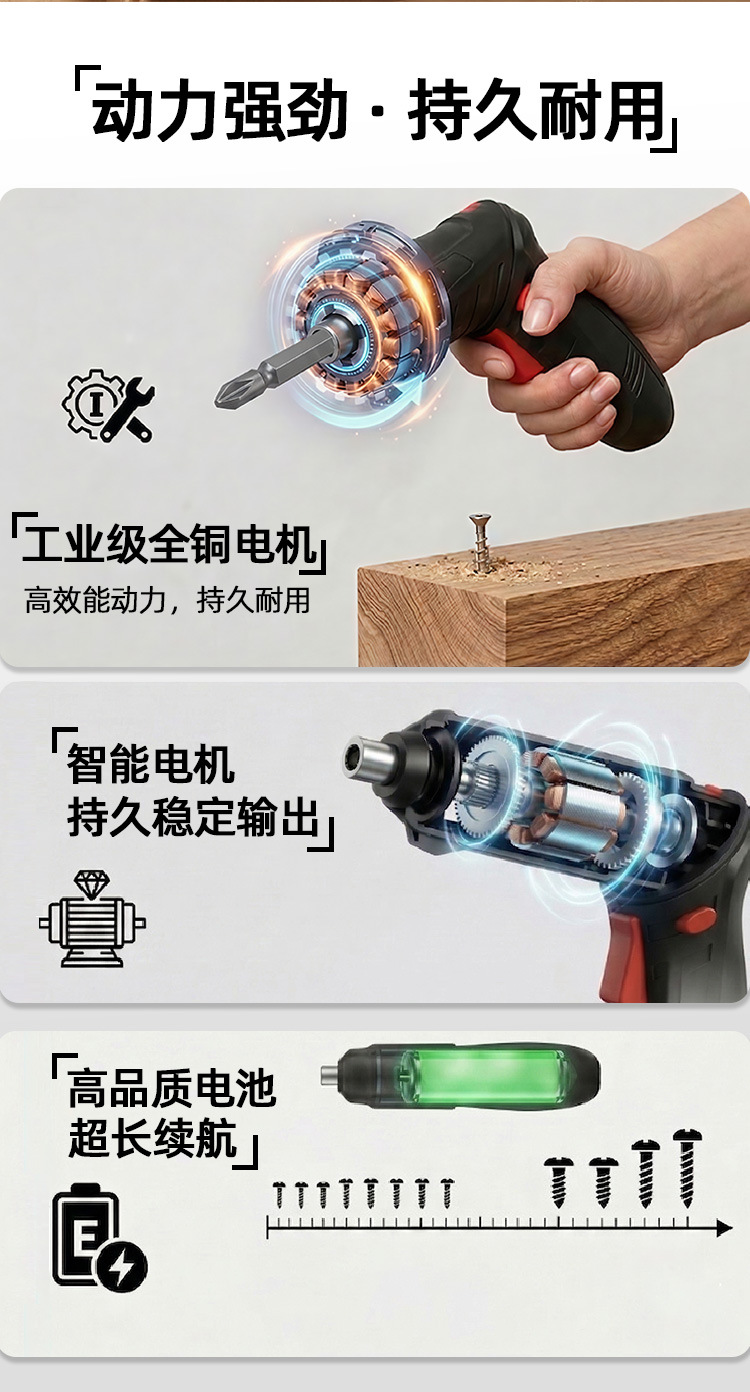 电动螺丝刀现货套装充电式小型家用笔式螺丝批工具套装手电钻批发
