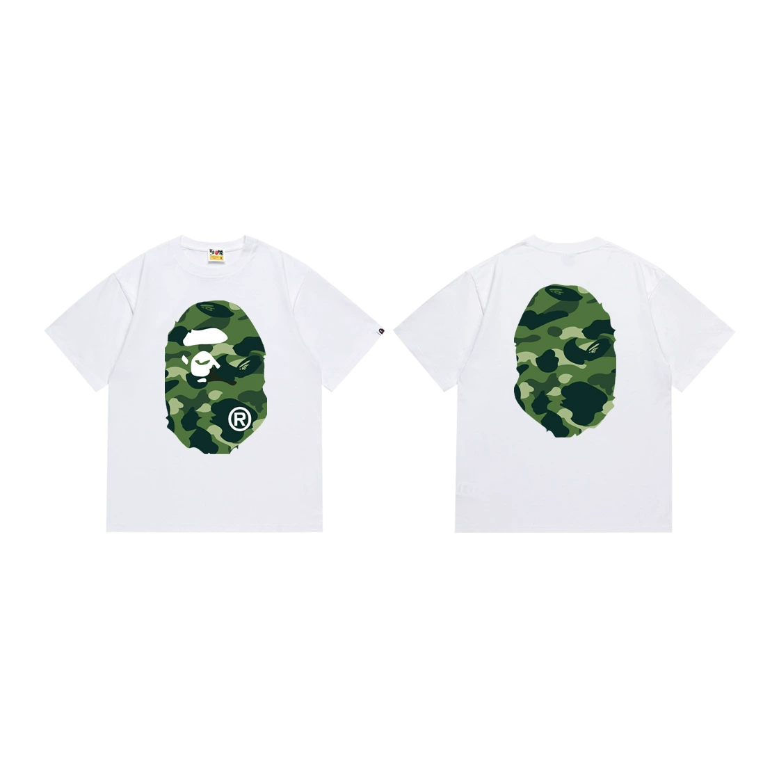 Короткая футболка повседневная с коротким рукавом (BAPE) двойной пряжи унисекс, разноцветная и размеры S–XXL