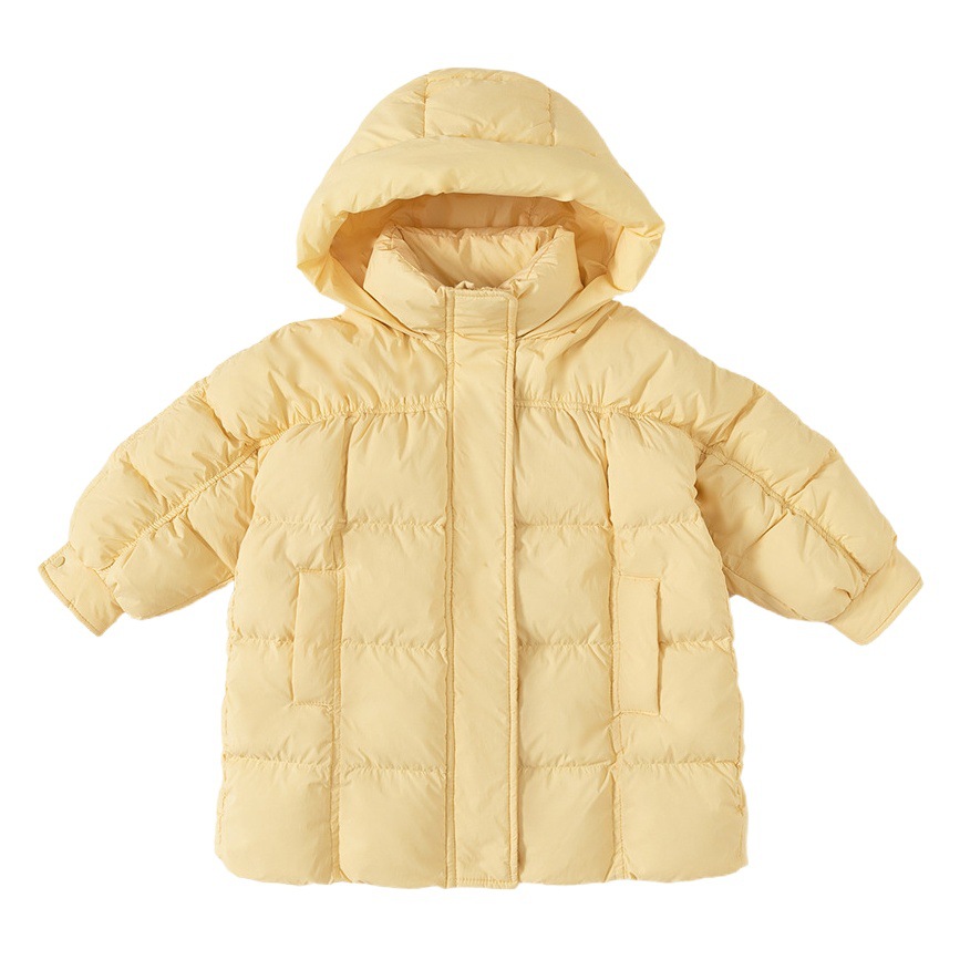 Youbao ropa para niños nueva chaqueta de invierno para bebés tres pruebas 90 terciopelo de pato blanco abrigo con capucha para niños de longitud media
