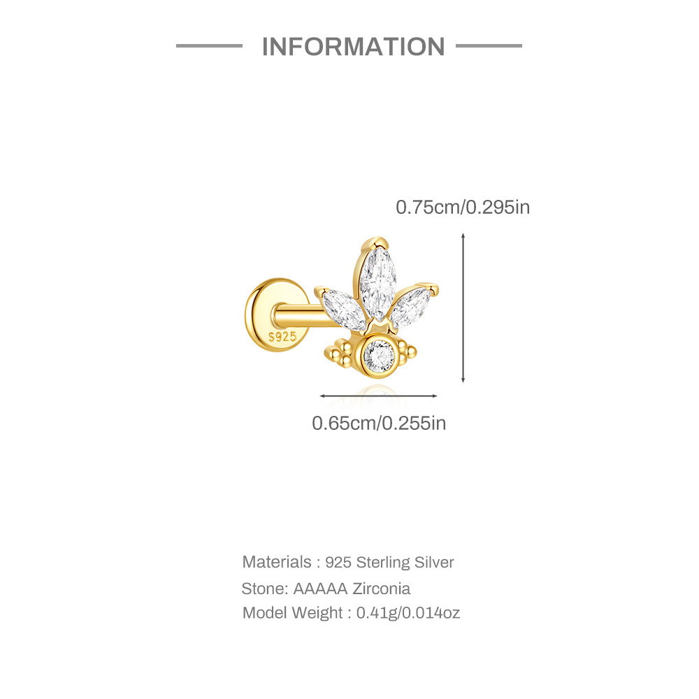 1g Weight Zircon Inlay Material Ear Studs Classification Ear Cartilage Rings & Studs Piercing Type 1 Piece Quantity Daily Occasion 925 Sterling Silver Material Geometric Pattern All Seasons Season Unisex Gender Elegant, Simple Style Style 1 Piece Ear Cartilage Rings & Studs Elegant Simple Style Geometric 925 Sterling Silver Zircon Ear Cartilage Rings & Studs 3