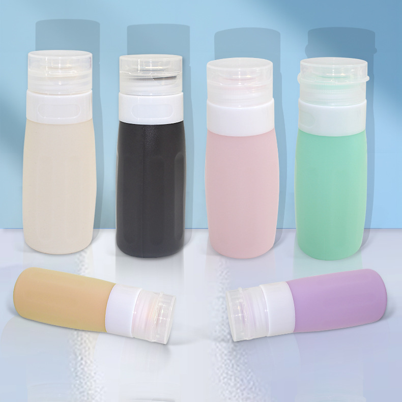 Extrusión de silicona botella de embalaje portátil para productos de cuidado de la piel loción champú de baño botella de embalaje conjunto de viaje